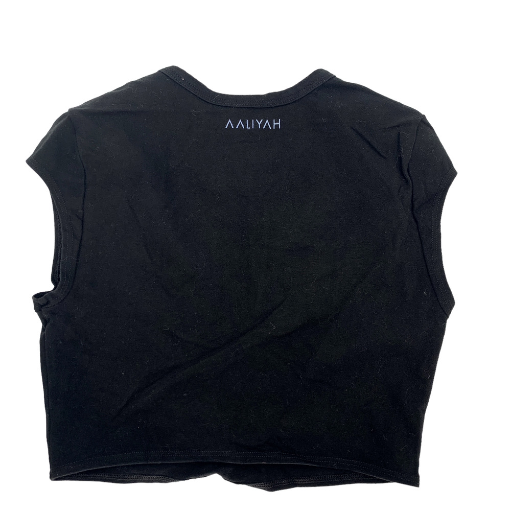 AALIYAH x REVOLVE Aaliyah Crop Top Size XXS / XS Black Classic Stretch NEW - Picture 6 of 6